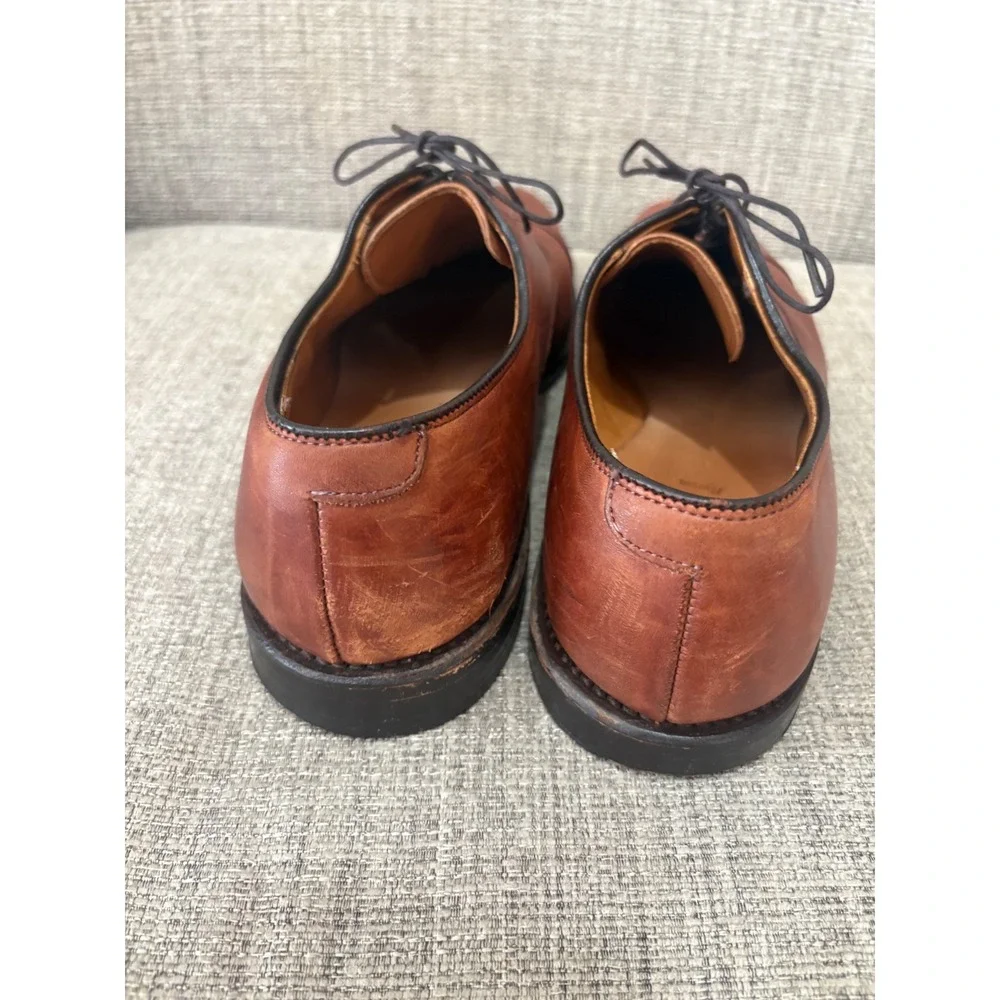 Allen‎ Edmonds Byron Mens 11 B Chili Leather Cap Toe Brogue Oxford Dress Shoes